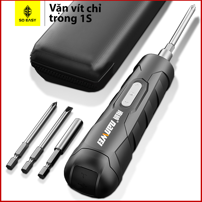 Tua vít điện, bộ tua vít đa năng NW0537 4.2V, máy bắn vít dùng pin, lực siết 10N.m, cổng sạc nhanh Type c, động cơ nam châm vĩnh cửu, nhỏ gọn, cầm tay tiện lợi