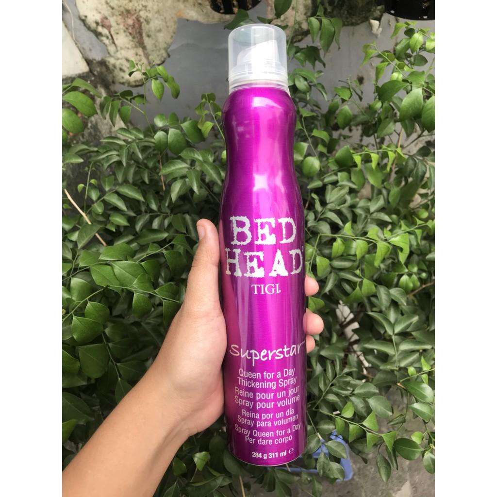 Xịt làm dày và tạo độ phồng giữ kiểu lâu bền, tạo bóng tigi superstar queen for a day 300ml