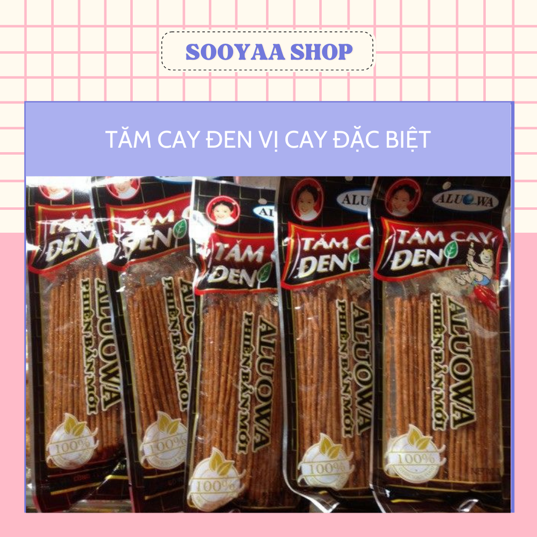 Tăm cay đen vị đặc siêu ngon - Đồ ăn vặt Sooyaa Shop