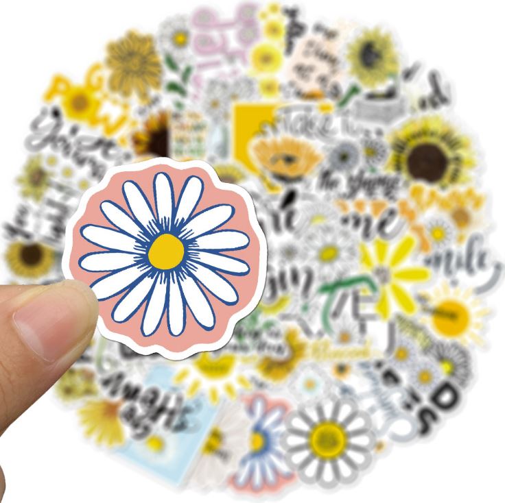 [HCM]Bộ Sticker HOA CÚC decal hình dán chống nước trang trí xe laptop nón bảo hiểm vali #123