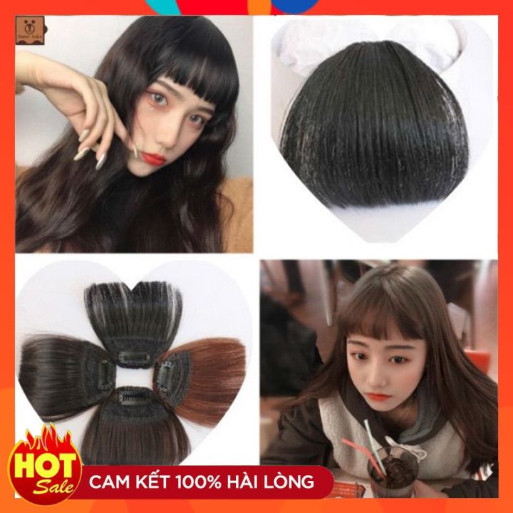 [Hàng Có Sẵn] Tóc Giả Mái Ngố Dày Siêu Kute - Uốn Duỗi Thoải Mái