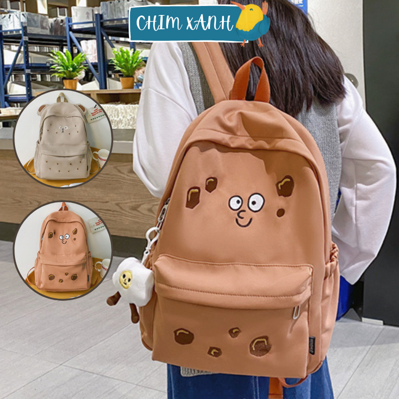 Balo đi học nữ balo đi chơi nữ balo thời trang nữ kiểu dáng ulzzang Hàn Quốc siêu cute họa tiết chấm bi nhiều ngăn CX15
