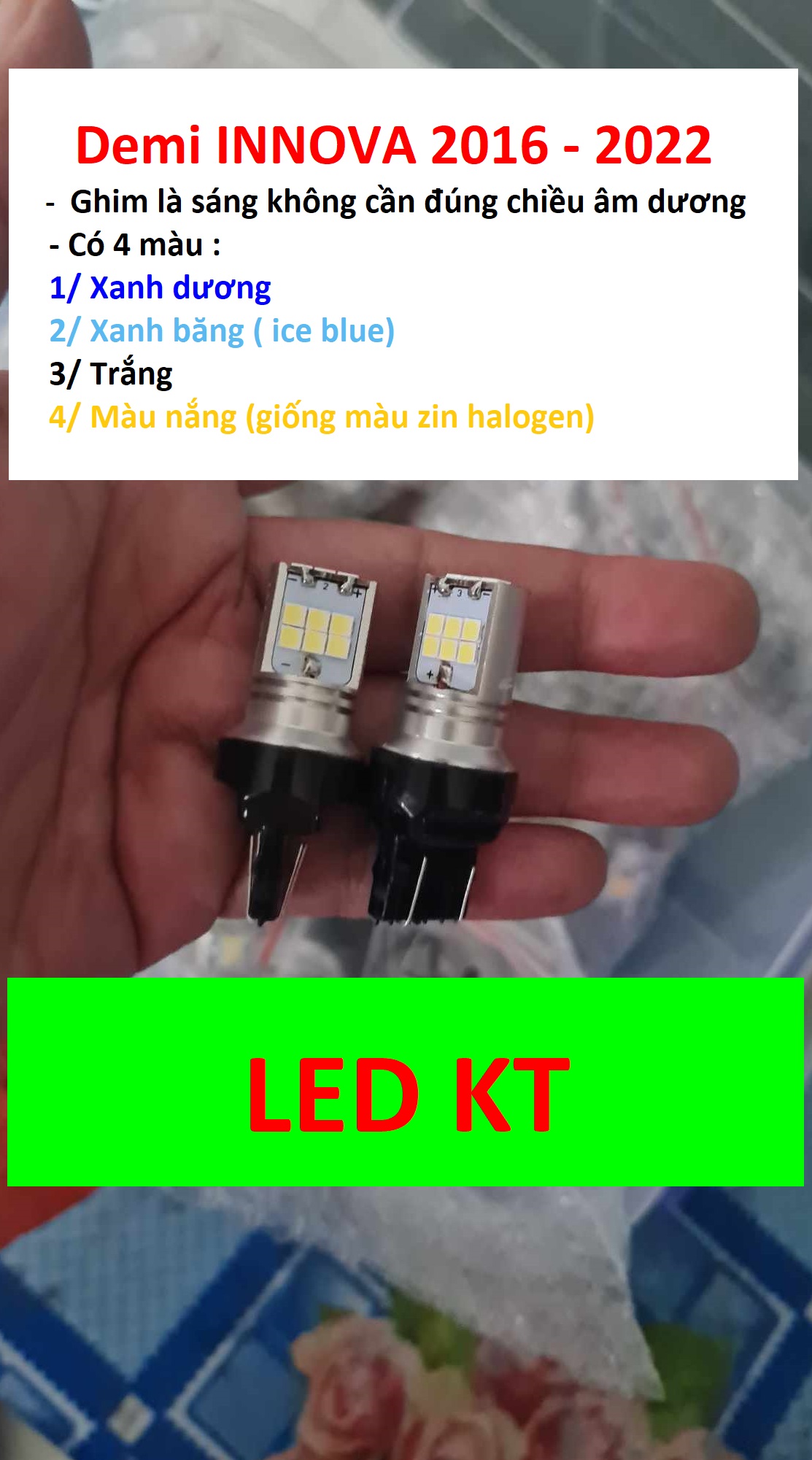 2 bóng led demi sương mù innova 2016 2017 2018 2019 2020 2021 2022 đèn lăng téc 7443 7440 t20