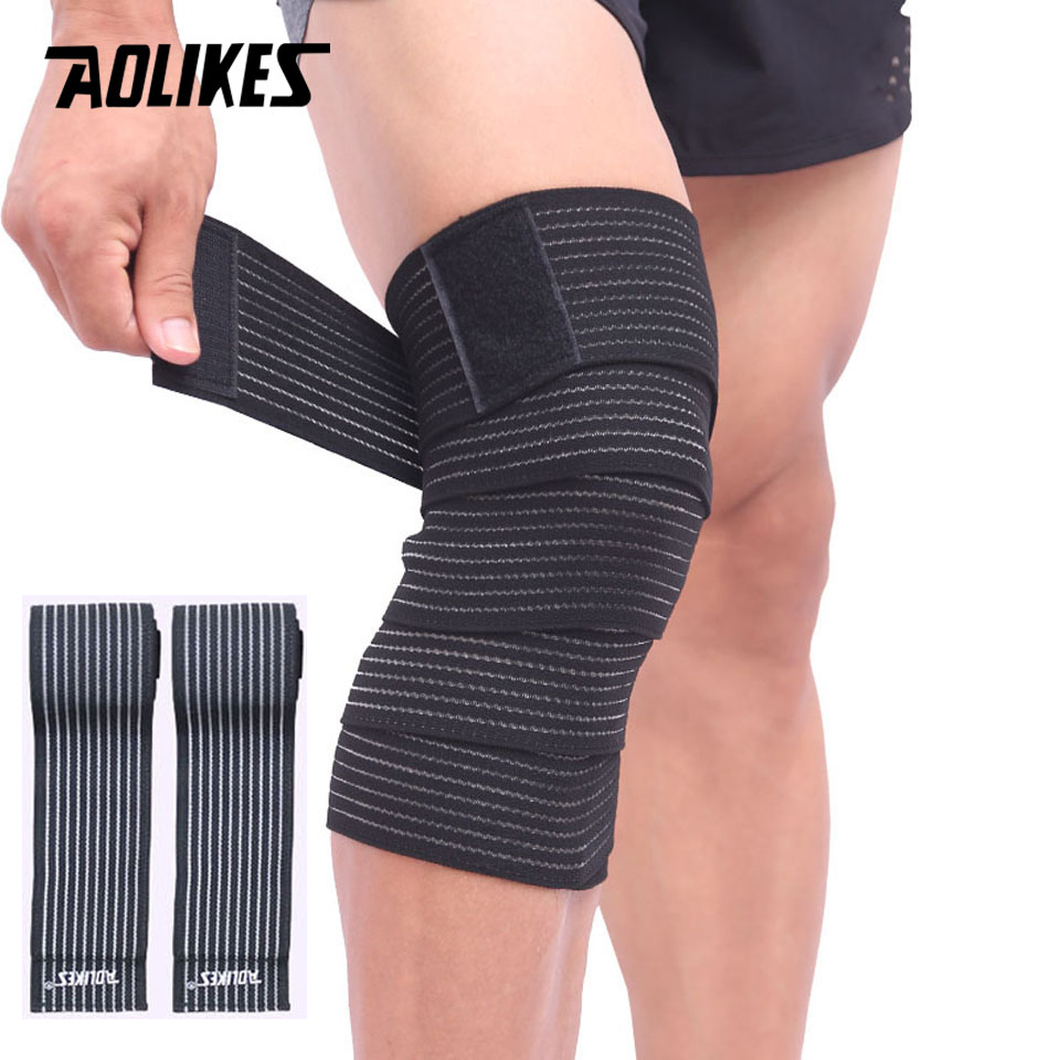 Combo 2 băng quấn bảo vệ đầu gối khi chơi thể thao, tập Gym, bóng chuyền AOLIKES YE-1516