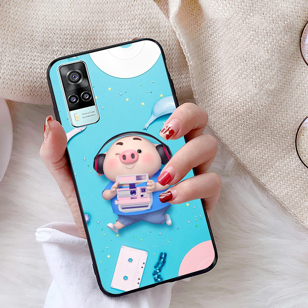 [HCM]Ốp lưng Vivo Y51 2020 viền dẻo TPU BST Pig Cute