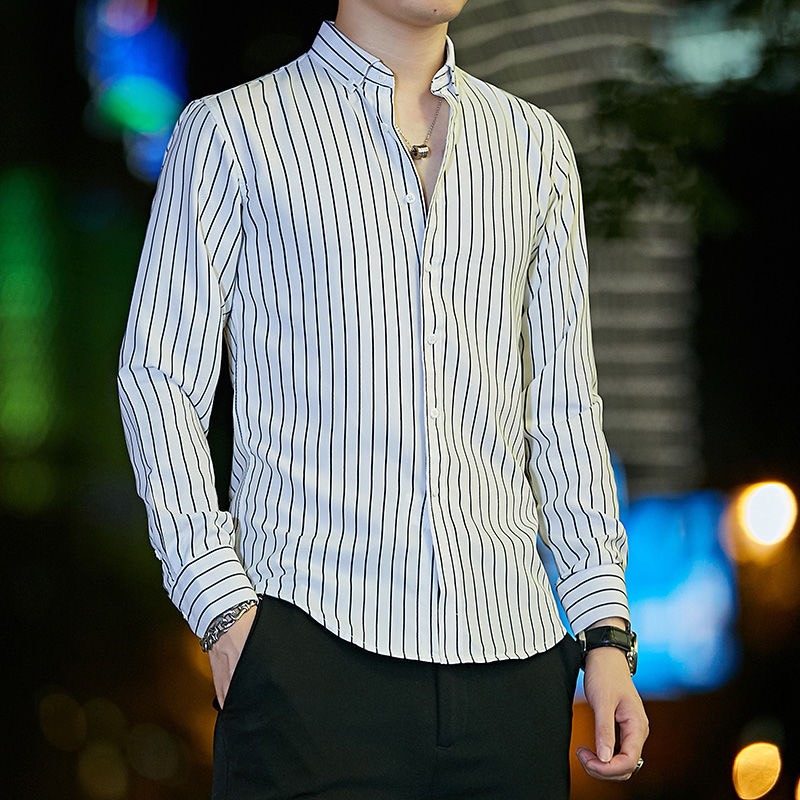 Áo sơ mi, áo sơ mi kẻ nam, kiểu dáng trẻ trung thời trang, phom áo trẻ, vải lụa mềm mịn mát