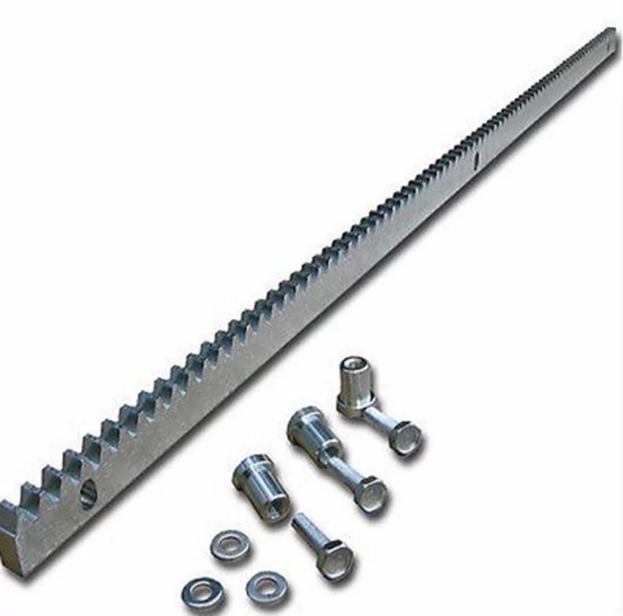 Thanh răng cổng trượt tự động , thép gia cường chống rỉ, dày 8~12mm,phù hợp lắp đặt với hầu hết mô tơ cổng trượt tự động. Kích thước : 10x 30x1005
