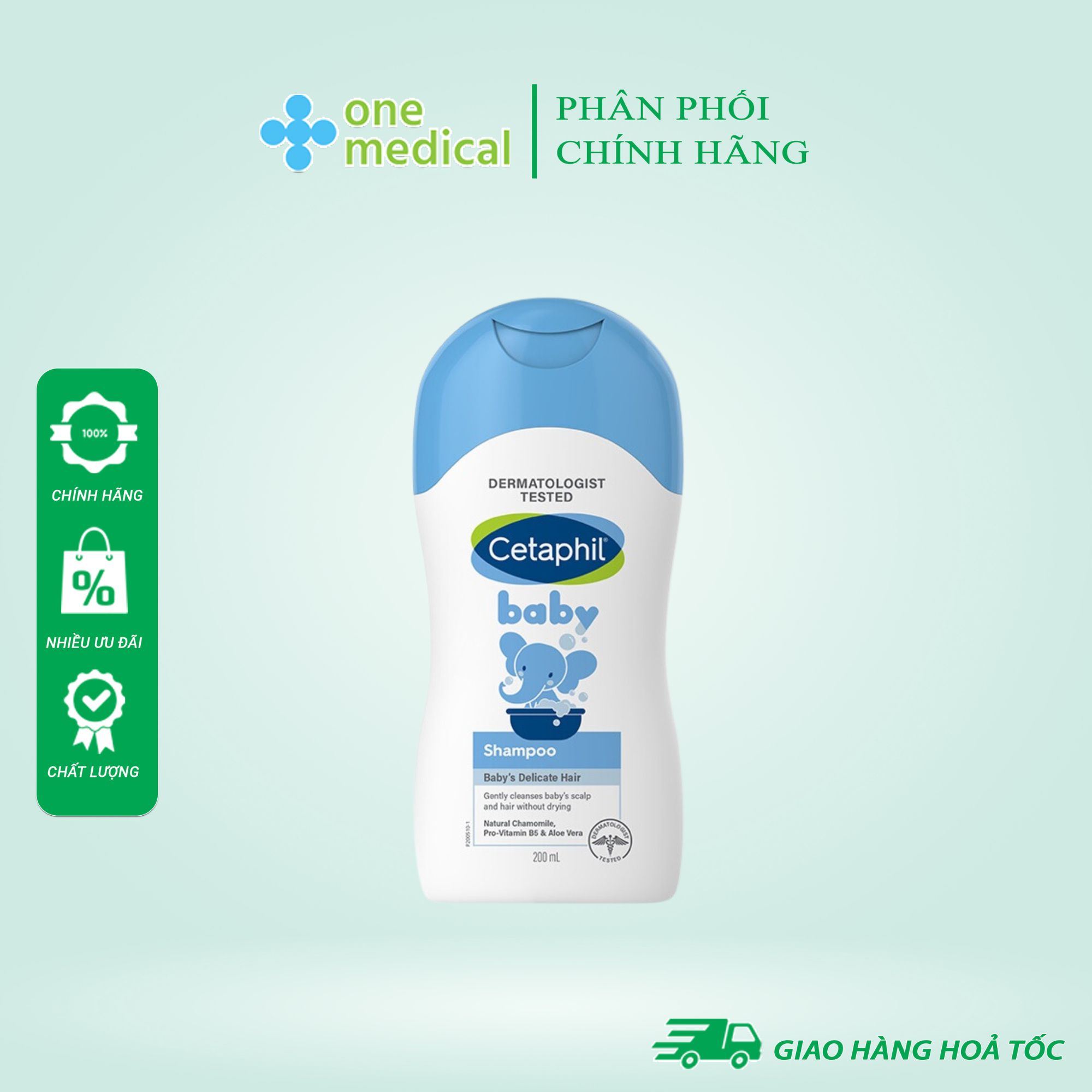 Dầu gội dịu lành cho bé Cetaphil Baby Shampoo 200ml, nhẹ nhàng làm sạch tóc và da đầu của bé