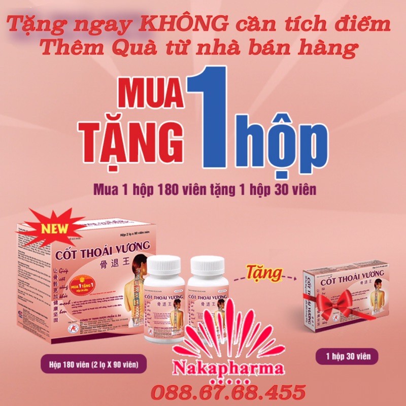 ✅ Hộp 180 viên tặng hộp 30 viên - Cốt Thoái Vương - Giúp cột sống khoẻ mạnh hơn, ngăn ngừa thoái hóa xương khớp