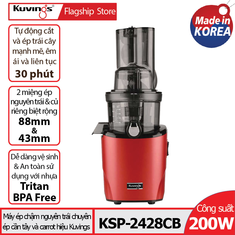 Máy ép chậm kuvings ksp-2428cb màu đỏ - sản xuất tại hàn quốc - hàng chính hãng