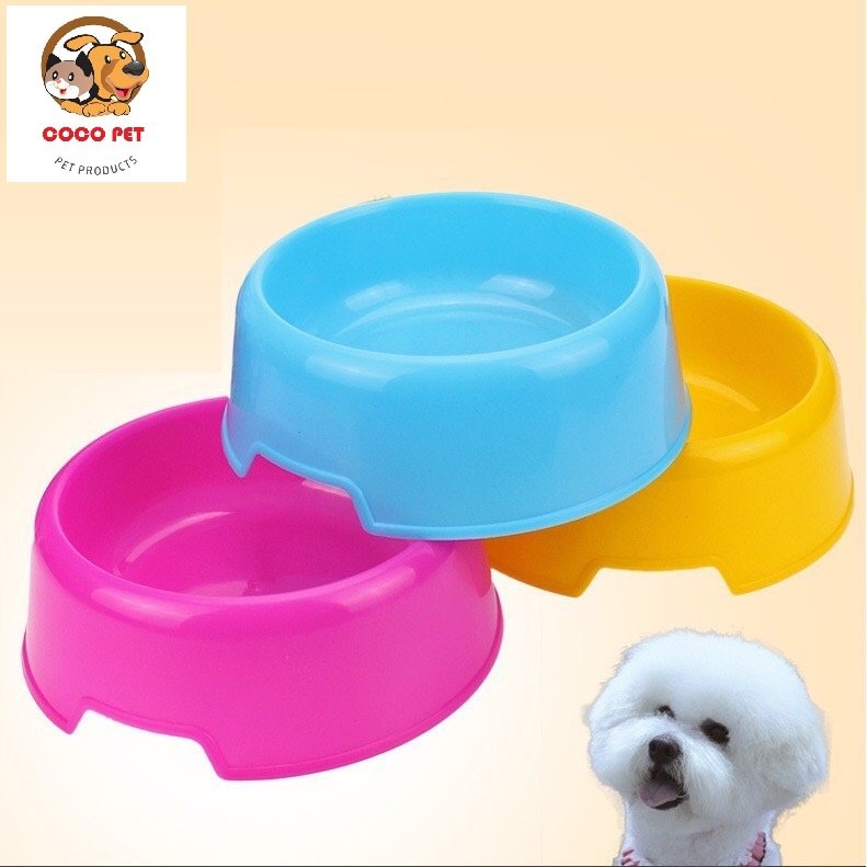 Bát nhựa tròn đựng thức ăn cho chó mèo, với chất liệu tốt, bền, đẹp, không độc hại, không kích ứng với da
