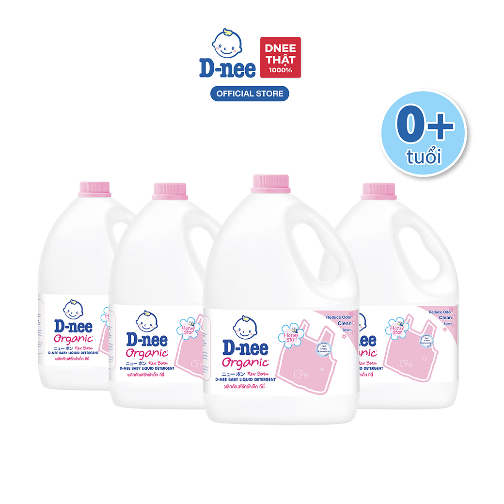 Combo 4 nước giặt quần áo d-nee 3000 ml - honey star