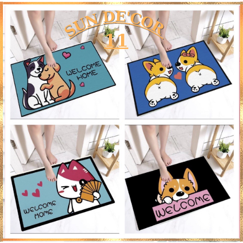 Thảm Chùi chân, Lau Chân 3D Sun Decor 11 Chống Trơn Trượt Hình Thú Đáng Yêu kích thước dài 40x60cm