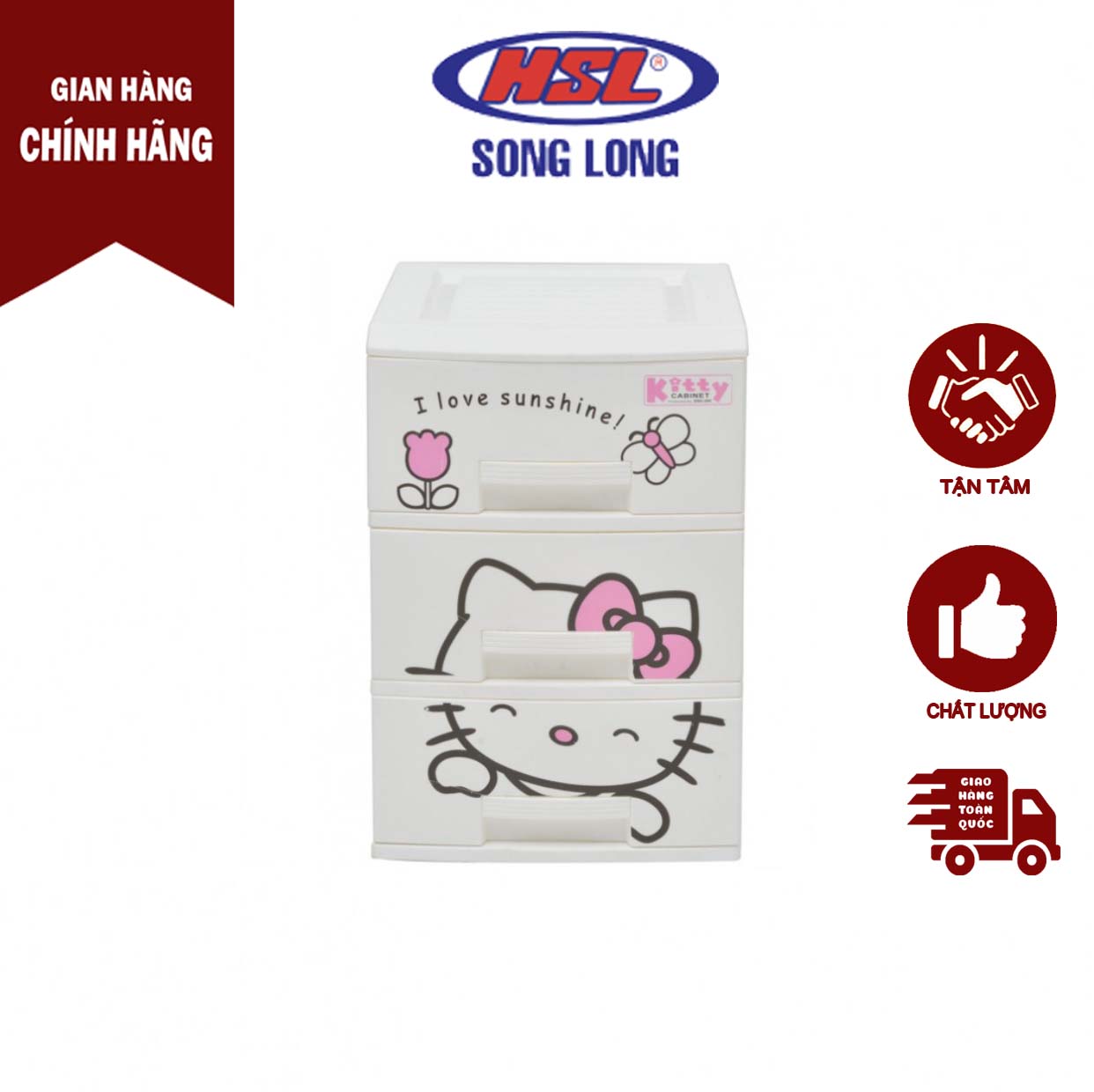 Tủ Kitty đựng đồ sơ sinh, Tủ sơ sinh, tủ bé sơ sinh đề bàn SongLongPlasticHD