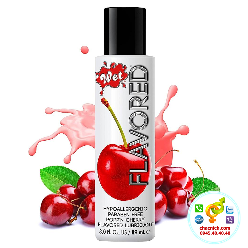 Gel bôi trơn cao cấp hương Cherry ngọt ngào Wet Flavored Cherry 89ml