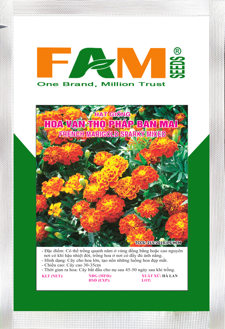 [HCM]Hạt Giống Hoa Vạn Thọ Pháp Ban Mai (OP) - Gói 1gr