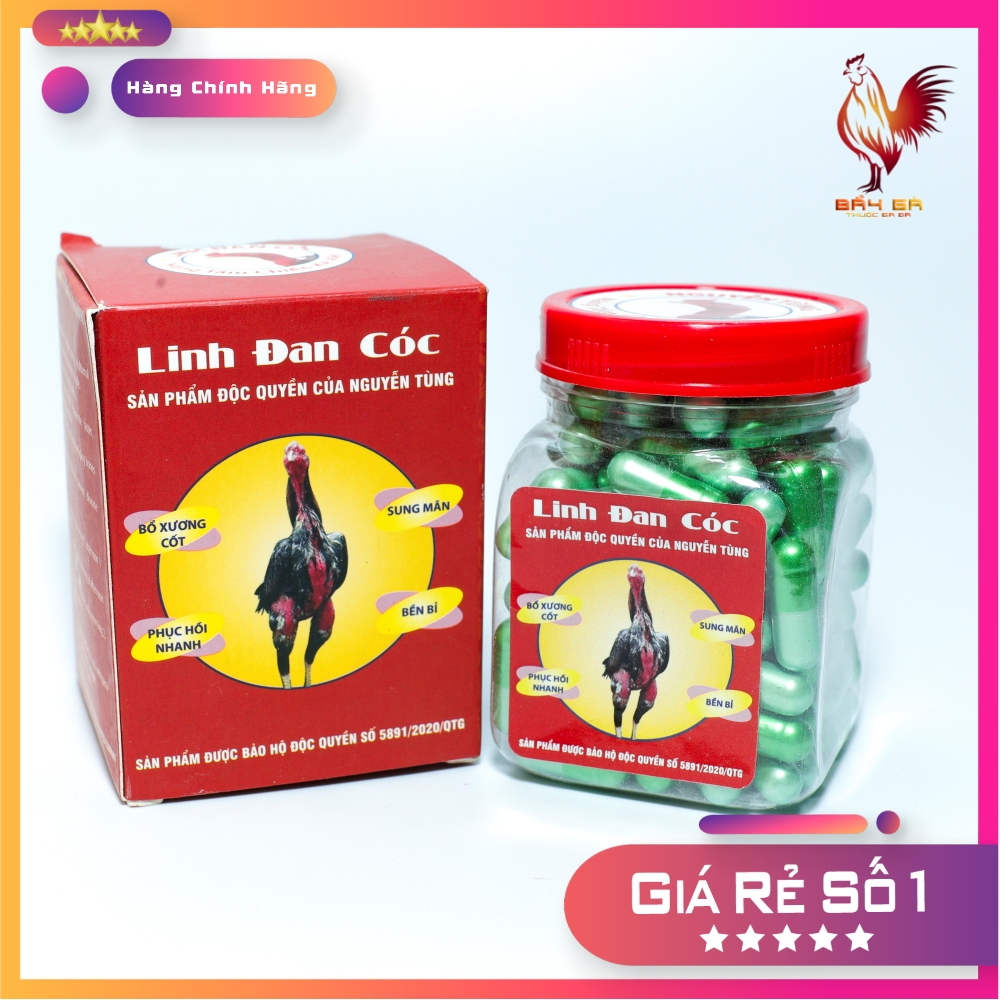 LINH ĐAN CÓC chắc khỏe gân cốt, gân gối dẻo dai cho gà đá, gà đòn, gà tre 1 HỘP 120 VIÊN
