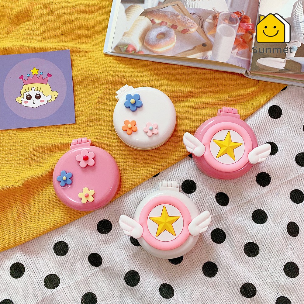 [ Xả Deal Sốc ] Gương Lược Mini Gấp Gọn Massage Cầm Tay Bỏ Túi Dễ Thương Tiện Lợi Khi Mang Theo Đa Năng Nữ Tính Xinh Xắn