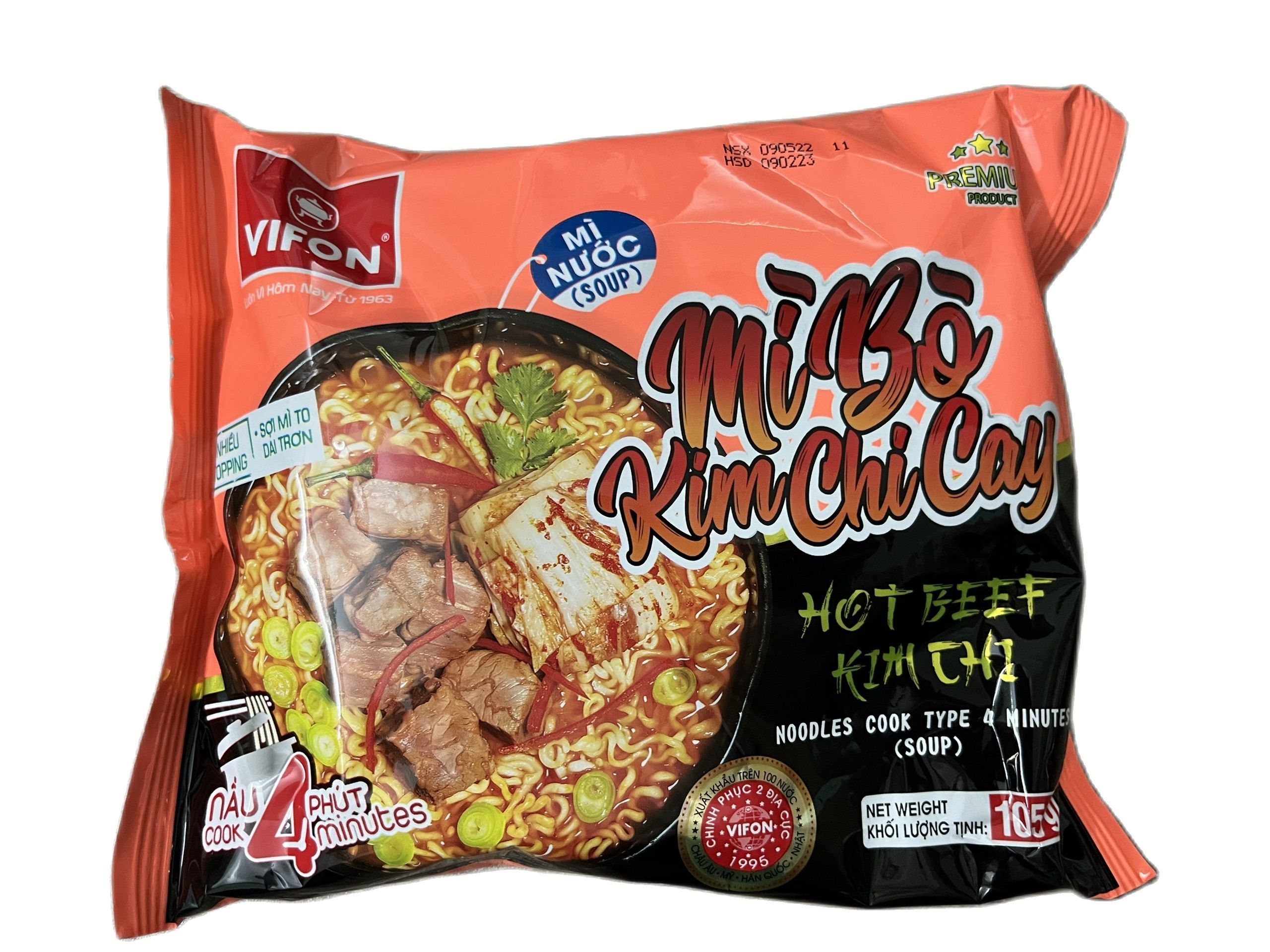 Mì bò kim chi cay vifon 105g