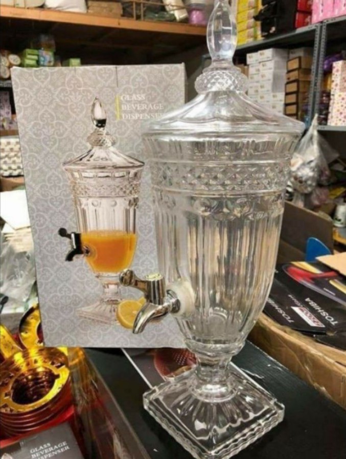 Bình Thủy Tinh có vòi 2000ML,Bình rượu thủy tinh đẹp,Bình ngâm rót rươu thủy tinh có vòi 2 Lít,Thủy tinh dày hơn 5 ly Đảm bảo 100%