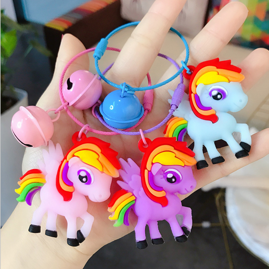 Móc khóa ngựa một sừng Pony móc khóa kỳ lân có chuông nhỏ dễ thương