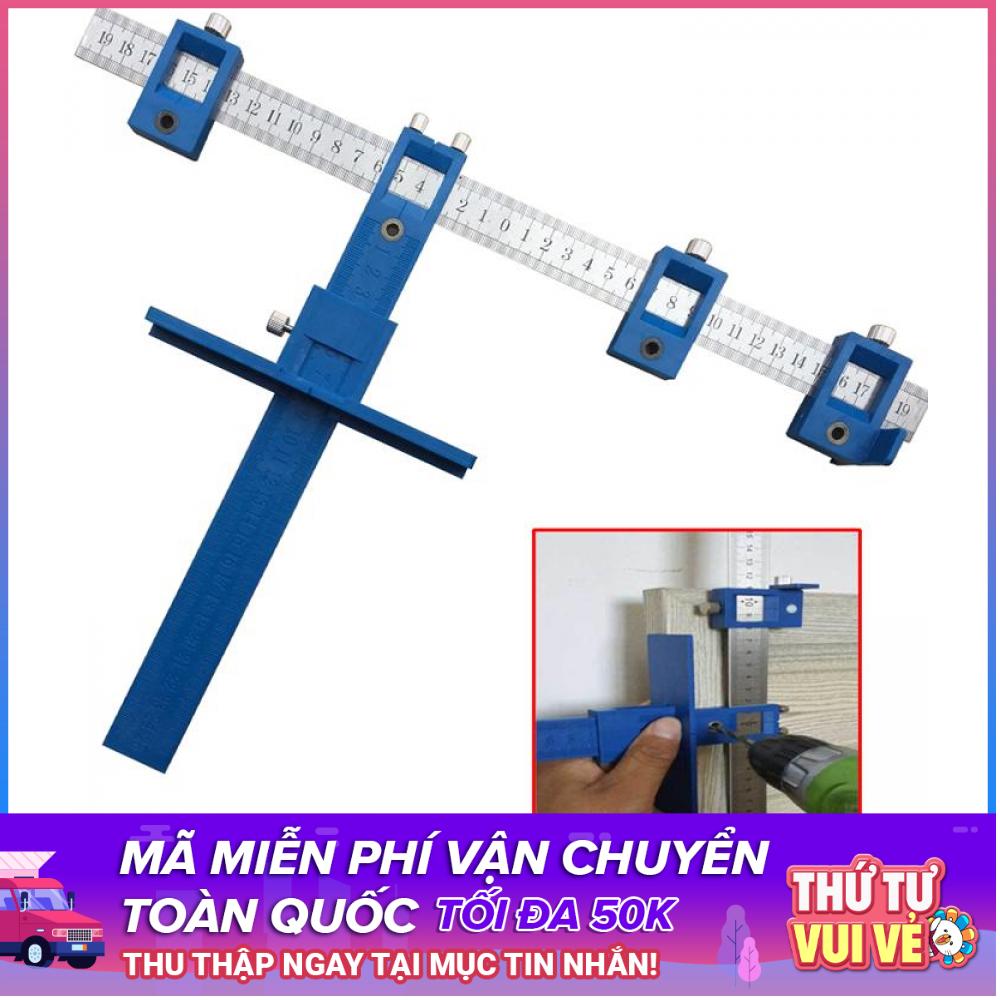 Thước Định Vị Khoan Lỗ Tay Nắm Tủ Cửa Gỗ Cữ Khoan Lỗ Thẳng Dụng Cụ Làm Đồ Mộc Nhanh Chính Xác
