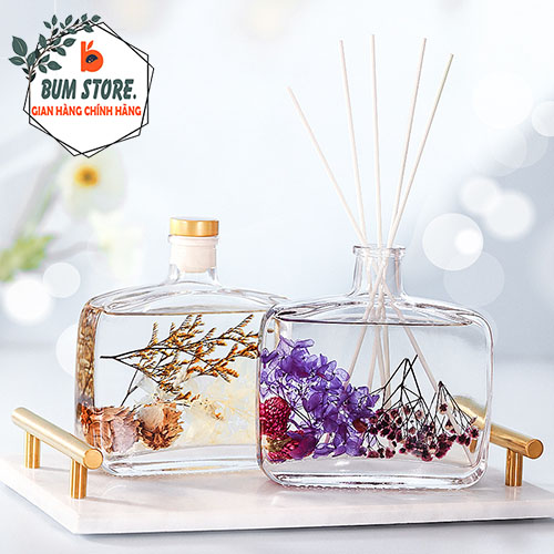 Tinh dầu thơm phòng ngủ thên nhiên WIACHNN 100ml, Tinh dầu để phòng ngủ hoa khô que gỗ lọ tự khuếch tán 100ml - BUM STORE