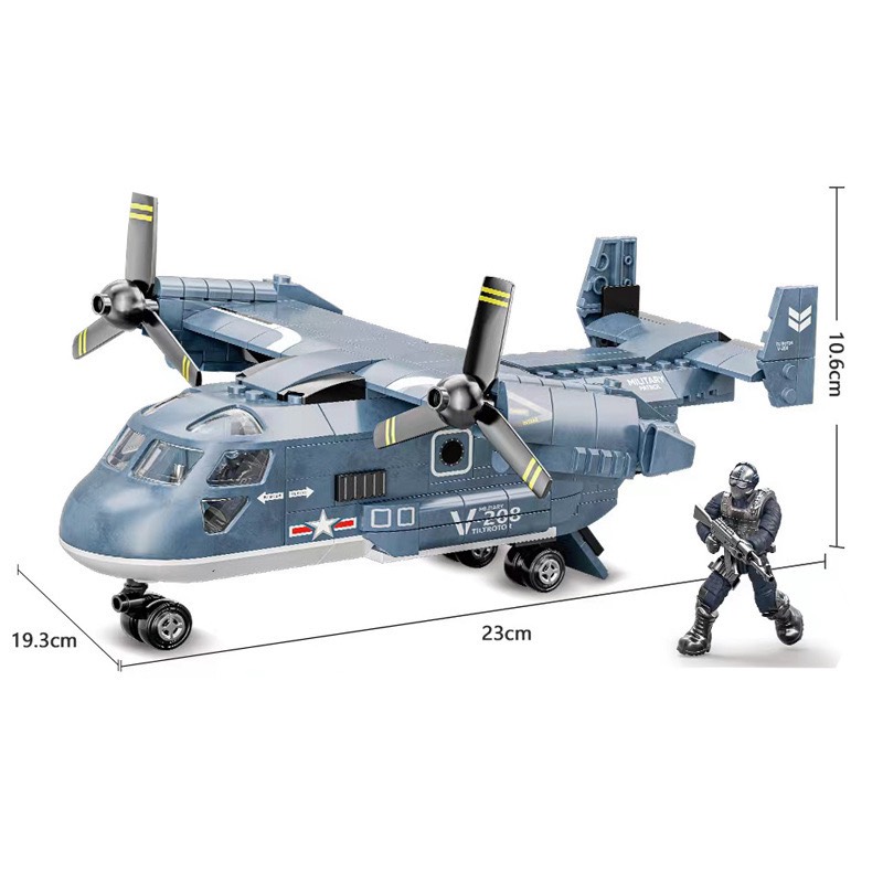 Lego máy bay chiến đấu , đồ chơi lego mini, lego máy bay quân đội 823D 379 chi tiết nhựa cao cấp cho bé