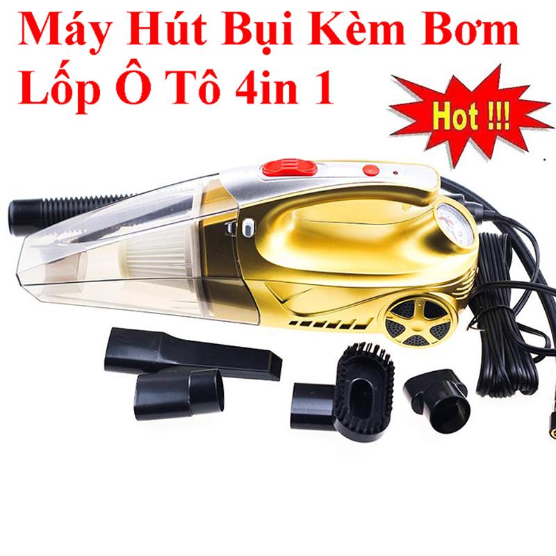 Máy Nén Khí , Máy Hút Bụi Ôtô Loại Tốt , Bơm Lốp Ô Tô 4In1 - Kích Thước Nhỏ Gọn, Giúp Dễ Cầm Nắm, Máy Sử Dụng Nguồn Điện 120W Trên Ô Tô,Đo Áp Suất Lốp Khi Bơm Hơi.Bảo Hành 1 Đổi 1.