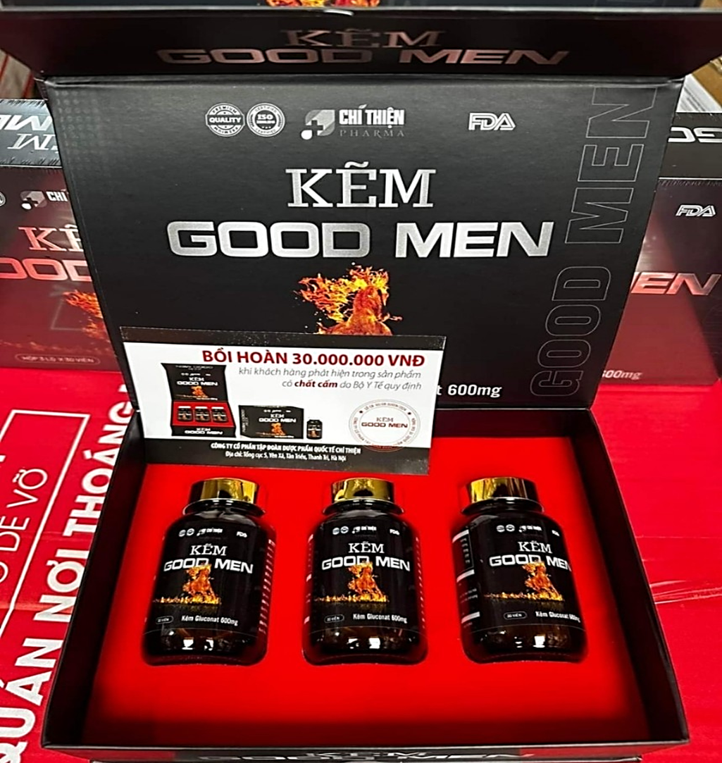Viên Uống Tăng cường sinh lý Kẽm Good Men, Bổ sung Kẽm Gluconate hỗ trợ sức khỏe ,Bổ thận tráng dương ,tăng cường sinh lý , tăng sức bền , giảm ung thư tiền liệt tuyến Hộp 3lọ 90v-Dược Phẩm MT