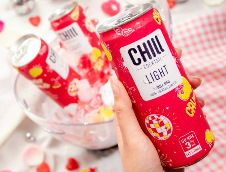 Nước Trái Cây Lên Men Chill Cocktail Strawberry Vị Dây Tây Lon 320Ml