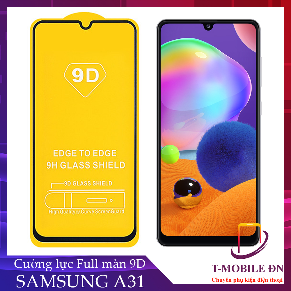 Kính cường lực Samsung A31 Full màn 9D thế hệ mới kèm miếng lau dry an wet