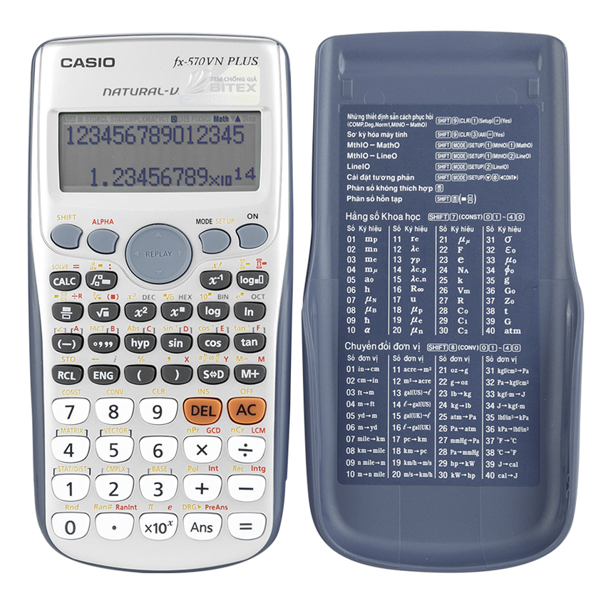 Máy tính cầm tay casio 570 vn plus trung học phổ thông - máy tính toán học tập - phụ kiện giúp trẻ học toán - máy tính số học nhiều công thức - đồ dùng học tập, bảo hành 12 tháng