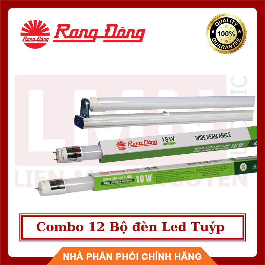 Rạng đông, bh 2 năm, bộ đèn led tuýp 0.6m 10w, 1m2 20w hàng việt nam - chất lượng cao