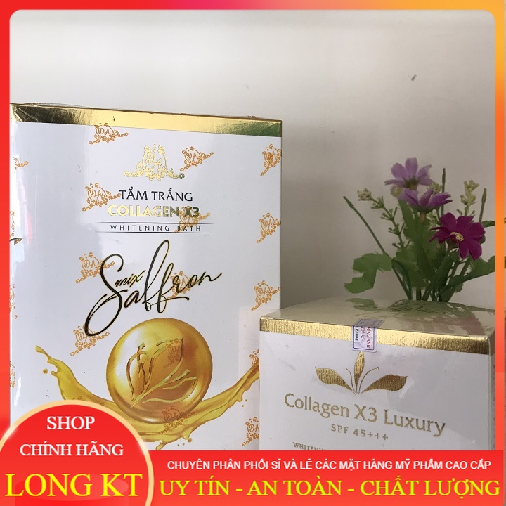 [Chính hãng -Team Cào Mỹ Phẩm Đông Anh ] Combo Kem Body Luxury X3 +Tắm trắng Collagen X3 Luxury Đông Anh Chính Hãng