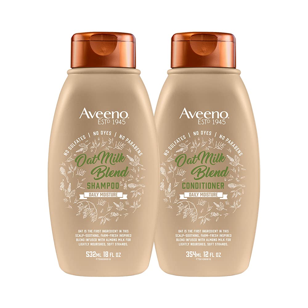 Dầu gội/xả dành cho da dầu hư tổn Aveeno Scalp Soothing Oat Milk Blend Shampoo/Conditioner 354ml (Mỹ)