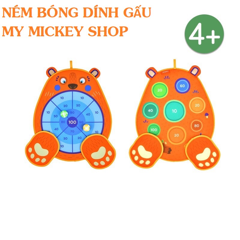 Mideer đồ chơi ném bóng dính gấu vận động trong nhà ngoài trời 3 cách chơi cho bé từ 3 tuổi bảng vải dạ to dày bóng dính chắc Fun dart game