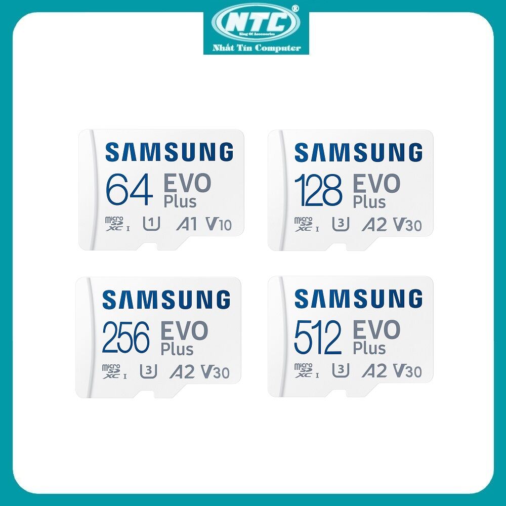 Thẻ nhớ microsdxc samsung evo plus u3 a2 v30 512gb / 256gb / 128gb / 64gb 130mb/s v2021