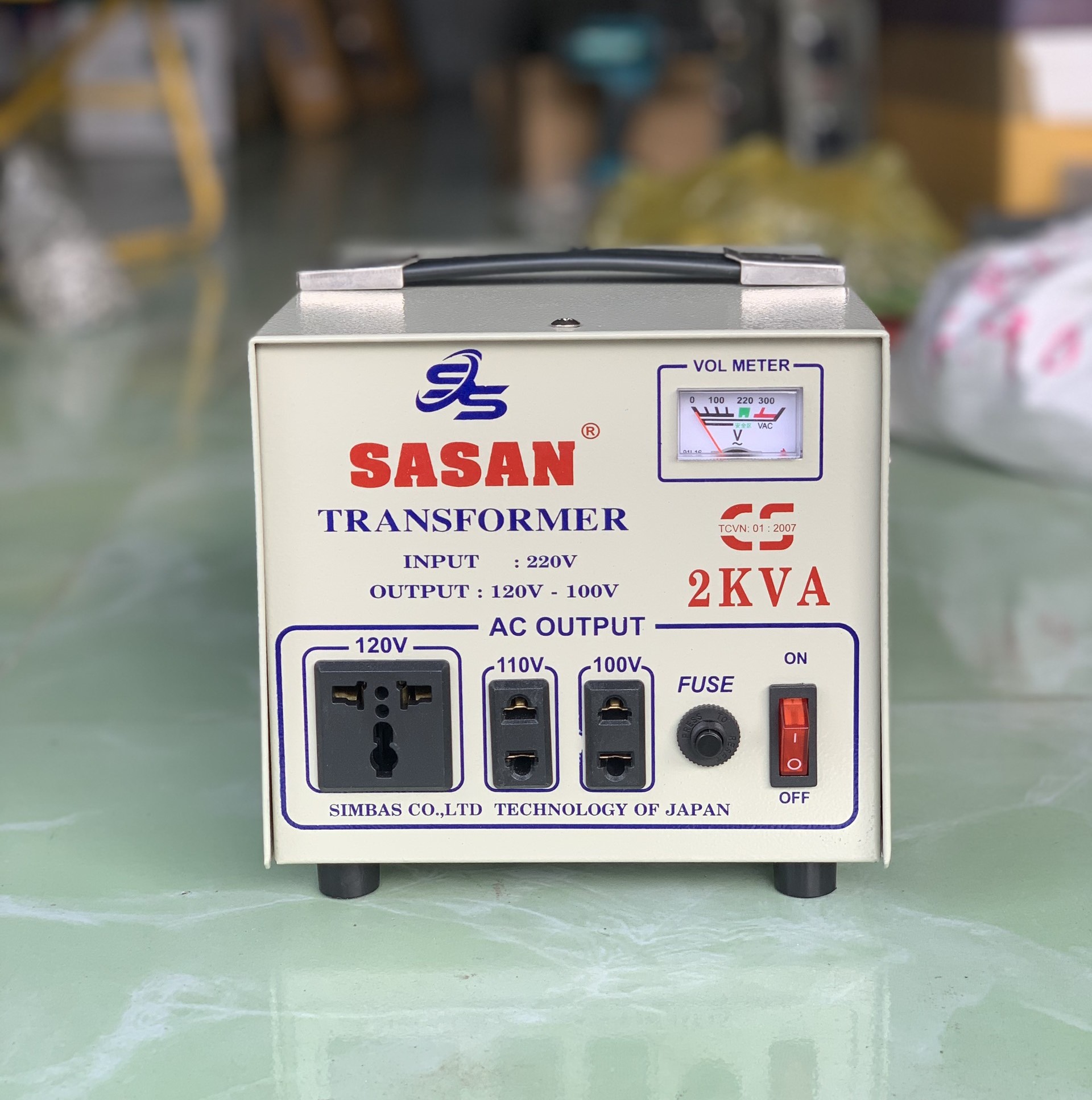 Bộ đổi nguồn 220v sang 110v, biến thế , biến áp chuyển điện 220v ra 100v 2kva sasan bảo hành 18 tháng