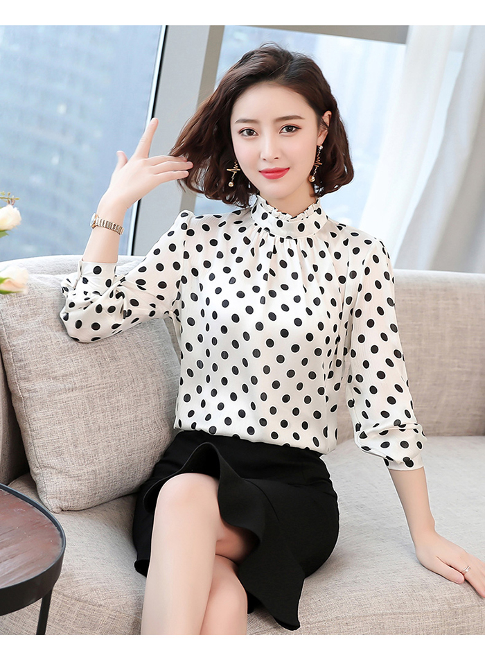 Áo sơ mi bi cổ nhún duyên dáng ngoctranshop - nt3295