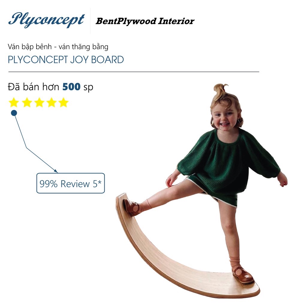 Ván bập bênh Montessori, ván thăng bằng PlyConcept Joy Rocker Board