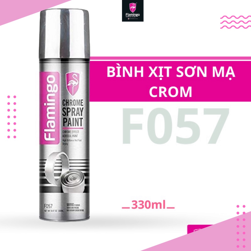Bình xịt sơn mạ crom flamingo f057 330ml