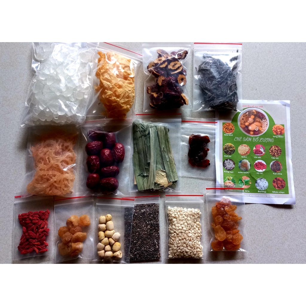 Set chè sâm bổ lượng 14 vị đầy đủ nhất nấu được 3- 4 lít