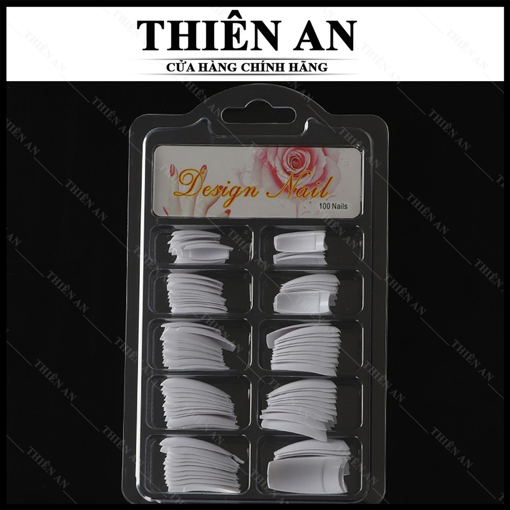 Móng úp tay nhựa dẻo chuẩn phom hộp 100 móng