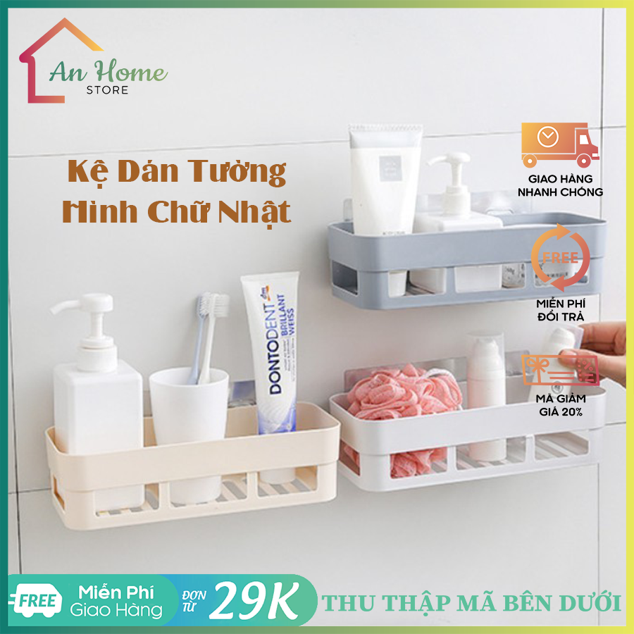 Kệ Nhà Tắm Dán Tường Siêu Dính ANHOME, Kệ Dán Tường Siêu Dính Chịu Lực