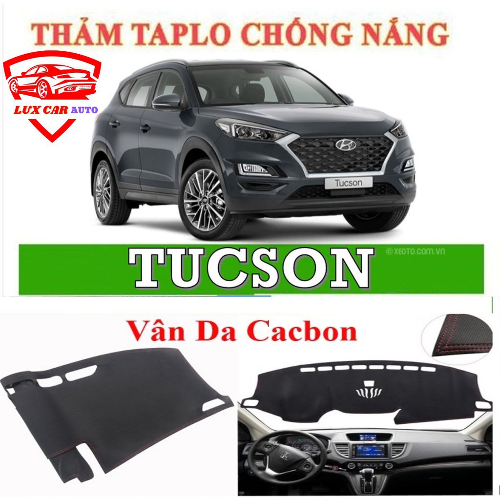 Thảm taplo hyundai tucson 2019-2020 da vân cacbon, thảm phủ taplo, taplo cacbon, taplo da