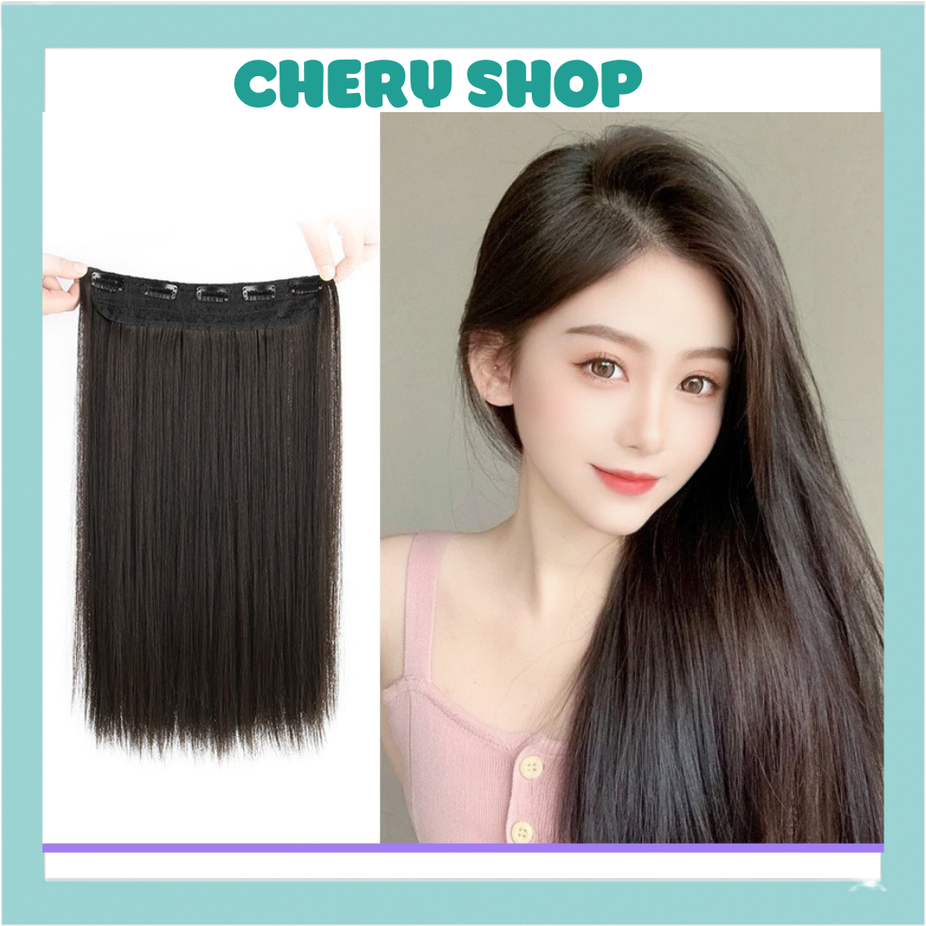 Tóc giả nữ kẹp, kẹp thẳng dài siêu tự nhiên tóc dày mượt cao cấp mã A10 60cm