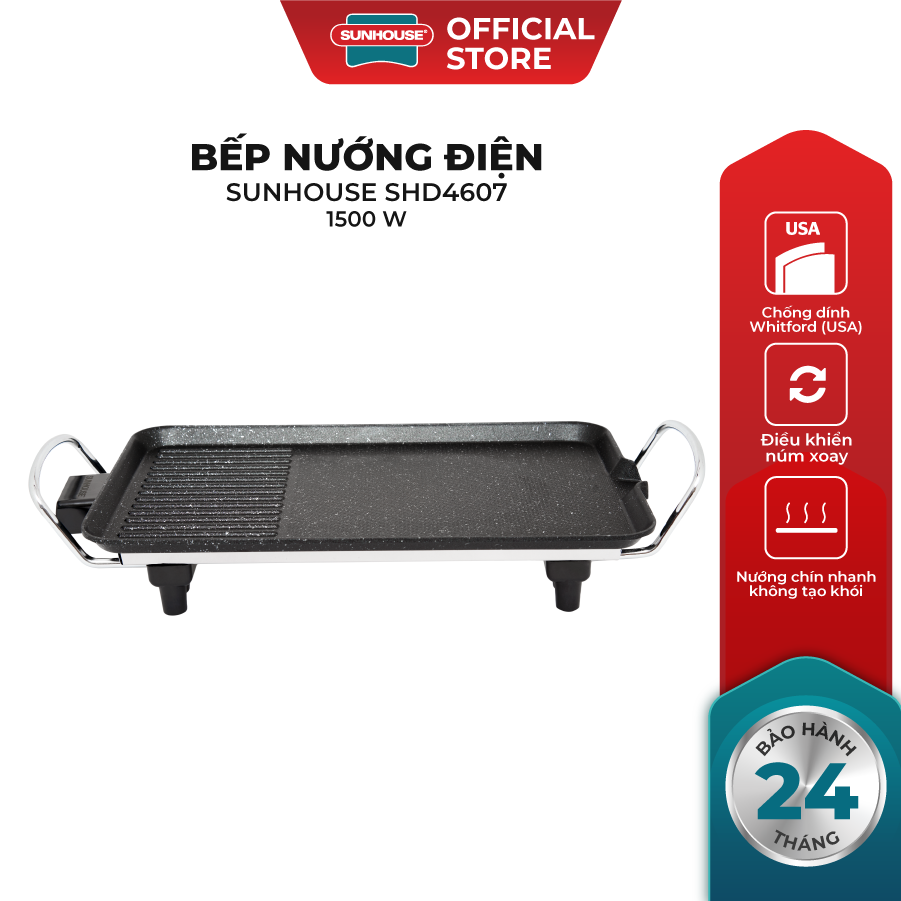 Bếp Nướng Điện Sunhose SHD4607,bếp lướng  Sunhose , chảo lướng điện Sunhose hàng Cao Cấp Không Khói Tốc Độ Nướng Nhanh Tiết Kiệm Điện Năng Bề Mặt Phủ Chống Dính 2 Lớp Siêu Bền Dễ Dàng Vệ Sinh. BẢO HÀNH 12 THÁNG
