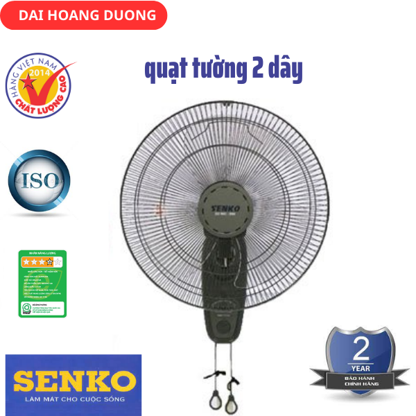 Quạt treo tường 2 dây senko tc1626 chính hãng, bảo hành 2 năm