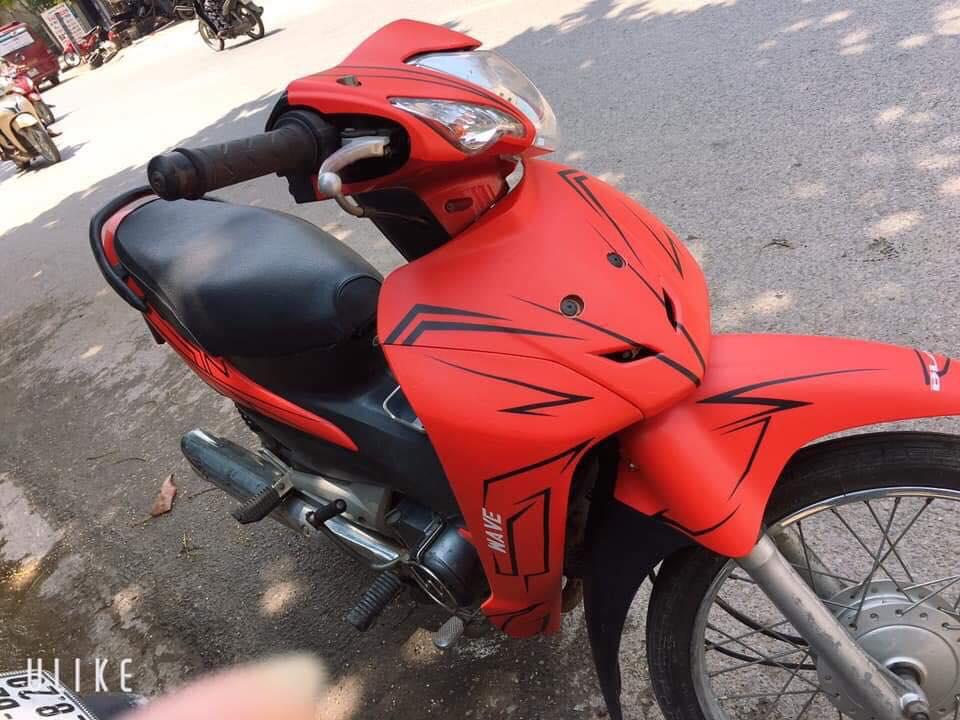 Tem Trùm Wave Đỏ Chỉ Đen Nhám